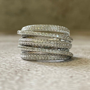 7 Thin Crisscross Bands Ring