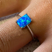 Rectangle Opal Solitaire Ring