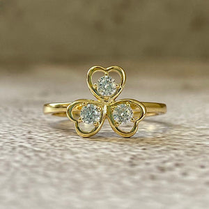 Clover Heart Cubic Zirconia Ring