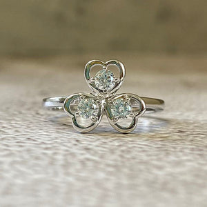 Clover Heart Cubic Zirconia Ring