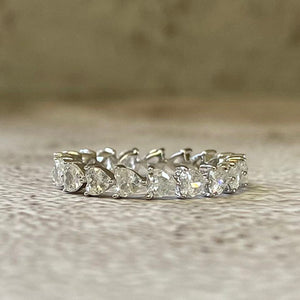 Cubic Zirconia Heart Eternity Band Ring