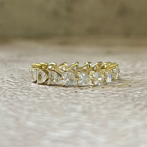 Cubic Zirconia Heart Eternity Band Ring