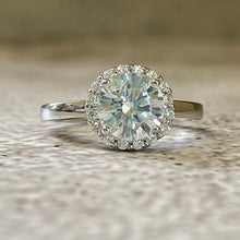 Cubic Zirconia Solitaire Halo Ring