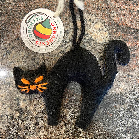 Black Cat Halloween Ornament