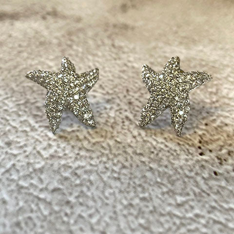 Pave Starfish Stud Earrings