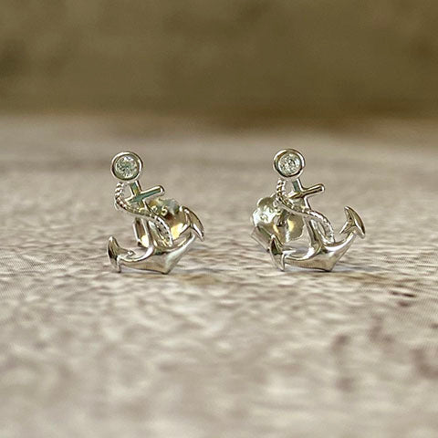 Anchor Stud Earrings