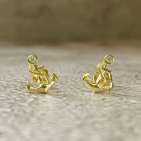 Anchor Stud Earrings