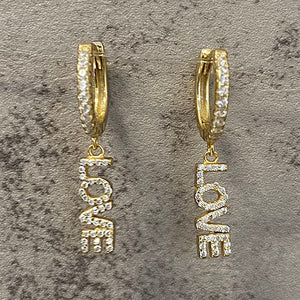 Love Huggie Dangle Earrings