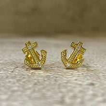 Pave Anchor Stud Earrings