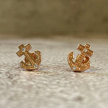 Pave Anchor Stud Earrings