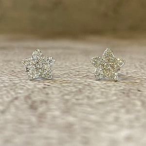 Pave Flower Stud Earrings