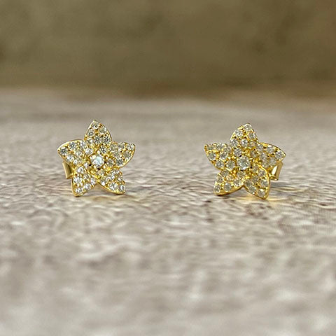 Pave Flower Stud Earrings