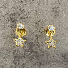 Pave Drop Star Stud Earrings