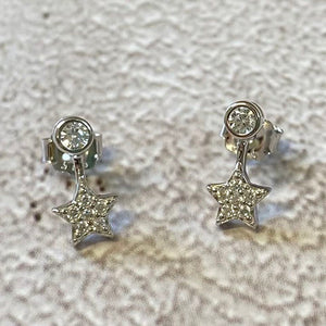 Pave Drop Star Stud Earrings