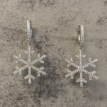 Large Snowflake Hoop Dangle Earrings