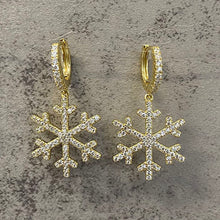 Large Snowflake Hoop Dangle Earrings