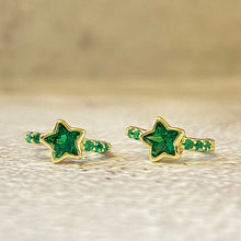 Studded Star Hoop Huggie Earrings