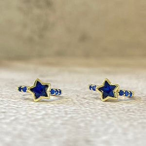 Studded Star Hoop Huggie Earrings