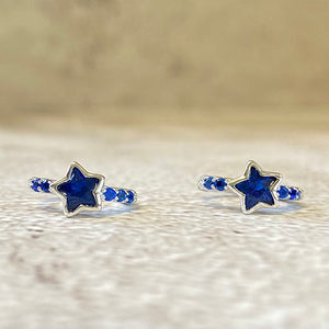 Studded Star Hoop Huggie Earrings