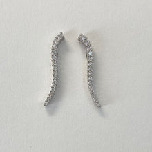 Long Cubic Zirconia Curve Earrings