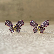 Purple Butterfly Stud Earrings