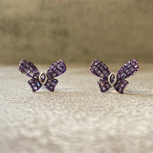 Purple Butterfly Stud Earrings