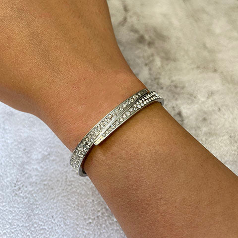 Pave Tapered Hinge Bangle