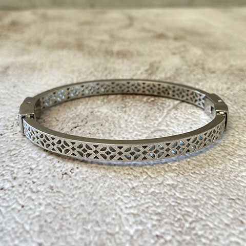 Trellis Hinge Bangle Bracelet