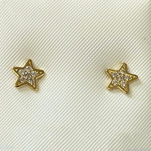 Pave Star 14k Stud Earrings