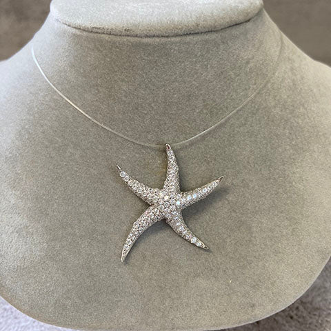 Large Pave Starfish Pendant