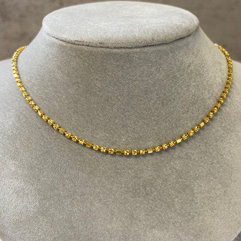 Square/Round Beaded Chain Necklace