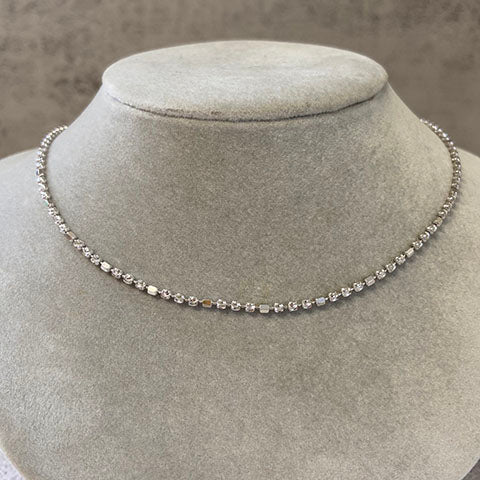 Square/Round Beaded Chain Necklace