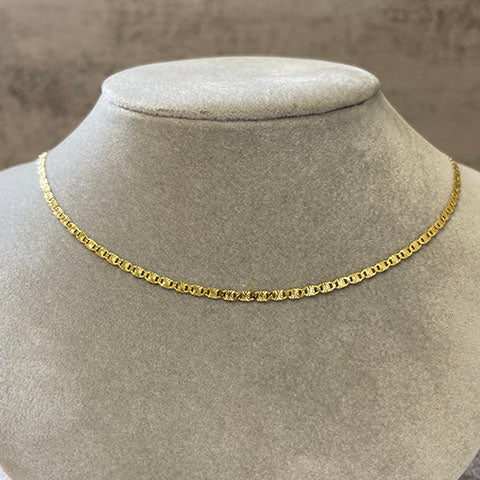 Gold Fan Link Chain Necklace