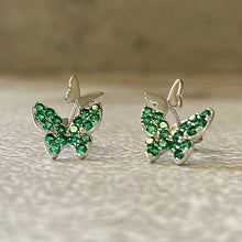 Pave Double Butterfly Stud Earrings