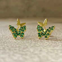 Pave Double Butterfly Stud Earrings