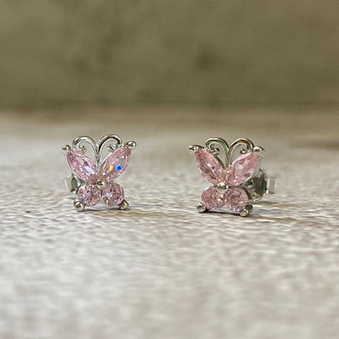 Crystal Butterfly Stud Earrings