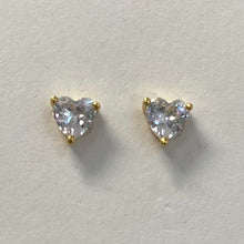 Crystal Heart Stud Earrings