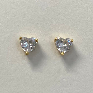 Crystal Heart Stud Earrings