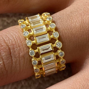 Emerald-Cut Cubic Zirconia Eternity Ring