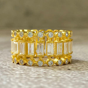 Emerald-Cut Cubic Zirconia Eternity Ring