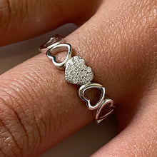 Linked Open Hearts Ring