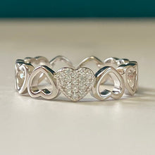 Linked Open Hearts Ring