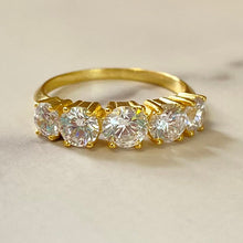 Cubic Zirconia 5-Stone Band Ring
