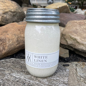 White Linen Palm Wax Candle