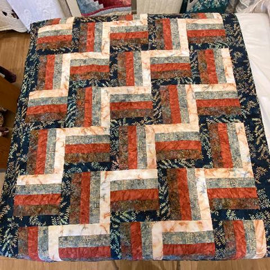 Rail Fence Throw Quilt