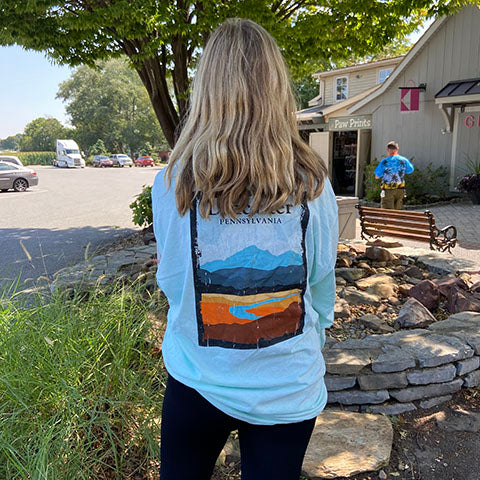 Misty Scene Mountain Long Sleeve Tee