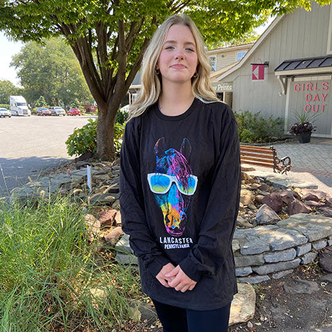 Neon Grunge Horse Long Sleeve T-Shirt