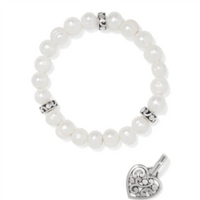 Contempo Heart Pearl Stretch Bracelet