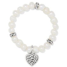 Contempo Heart Pearl Stretch Bracelet