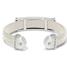 Two Tone Leather Bar Cuff Bracelet